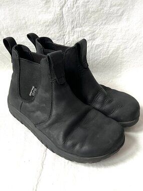 Lems shoes Chelsea Barefoot Boot Waterproof black leather womens 9.5 obsidian